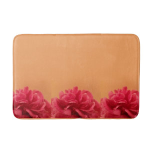 Alfombrilla De Baño Rosas fuertes anaranjadas en colores pastel