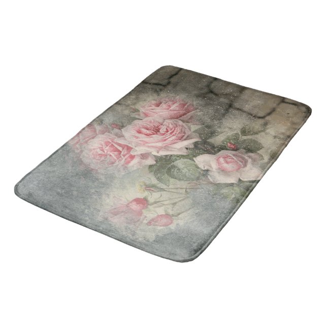 Alfombrilla De Baño ROSAS GRUNGY - Flores de época (Angular)