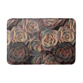 Alfombrilla De Baño Rosas marrones, naranjas, cobre y oro