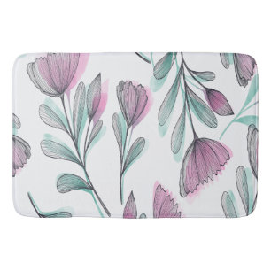 Alfombrilla De Baño Rosas morados