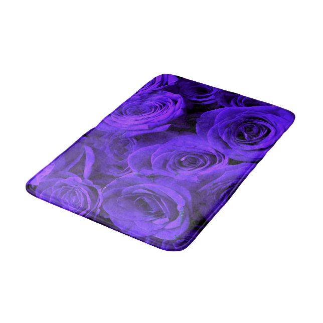 Alfombrilla De Baño Rosas púrpura azul Veri peri periwinkle (Angular)