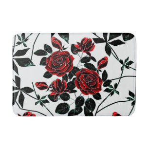 Alfombrilla De Baño Rosas rojas.