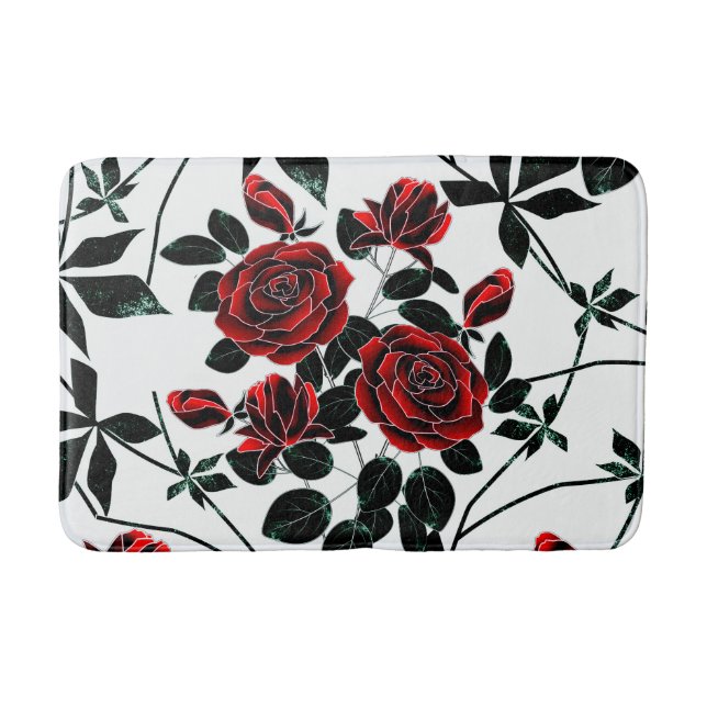 Alfombrilla De Baño Rosas rojas. (Anverso)