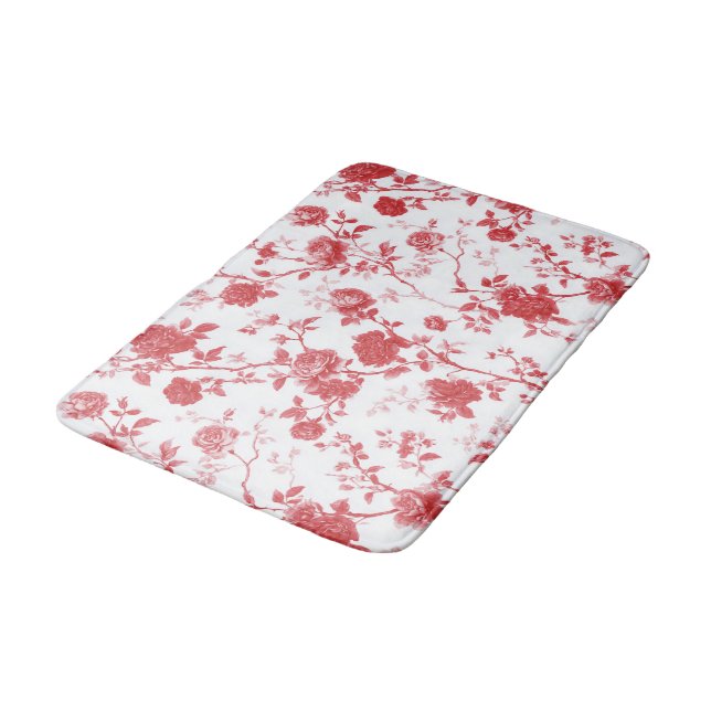 Alfombrilla De Baño Rosas Rojas Floral (Angular)