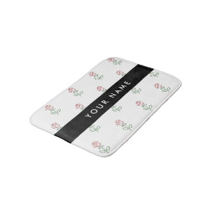 Alfombrilla De Baño Rosas Rojas, Patrón De Rosas, Tu Nombre