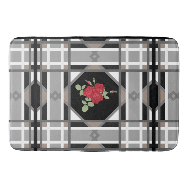 Alfombrilla De Baño Rosas rojas, retro (Anverso)