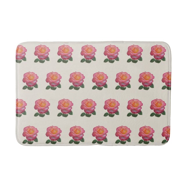 Alfombrilla De Baño Rosas rosadas hermosas (Anverso)