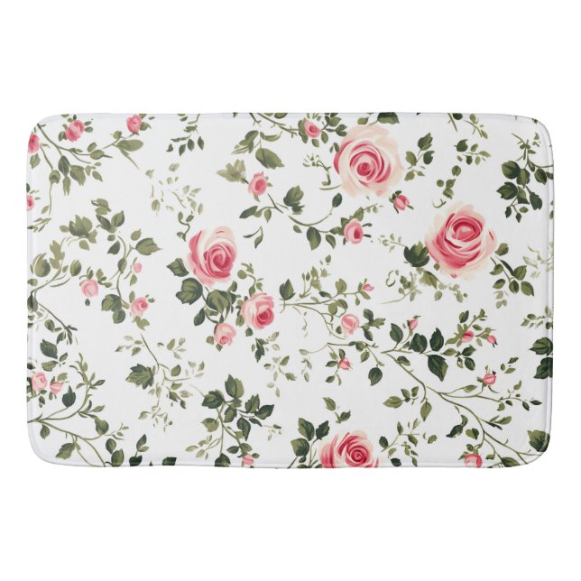 Alfombrilla De Baño Rosas rosas rosas rosadas de color (Anverso)