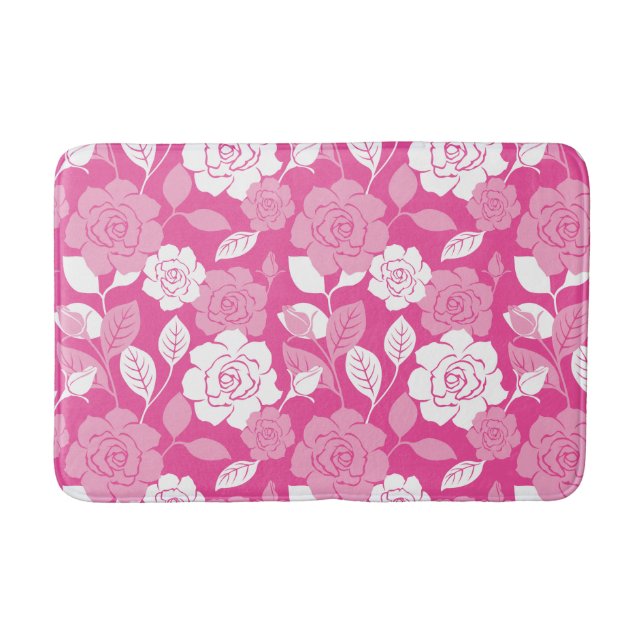 ALFOMBRILLA DE BAÑO ROSE PATTERN (PINK) (Anverso)