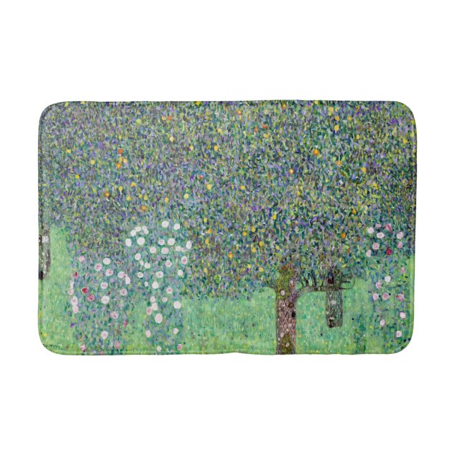 Alfombrilla De Baño Rosebushes Bajo Los Árboles, Gustav Klimt (Anverso)