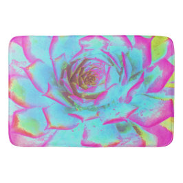 Alfombrilla De Baño Rosette de sedición azul y rosa caliente