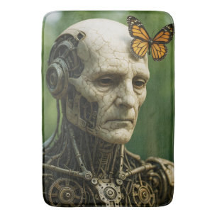 Alfombrilla De Baño Rostro de mariposa de surrealismo lindo de fantasí