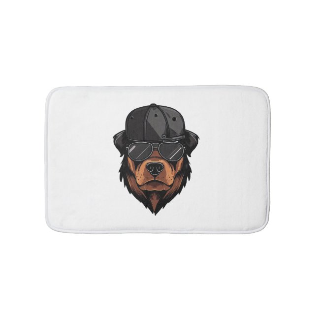 Alfombrilla De Baño Rottweiler Gangster (Anverso)