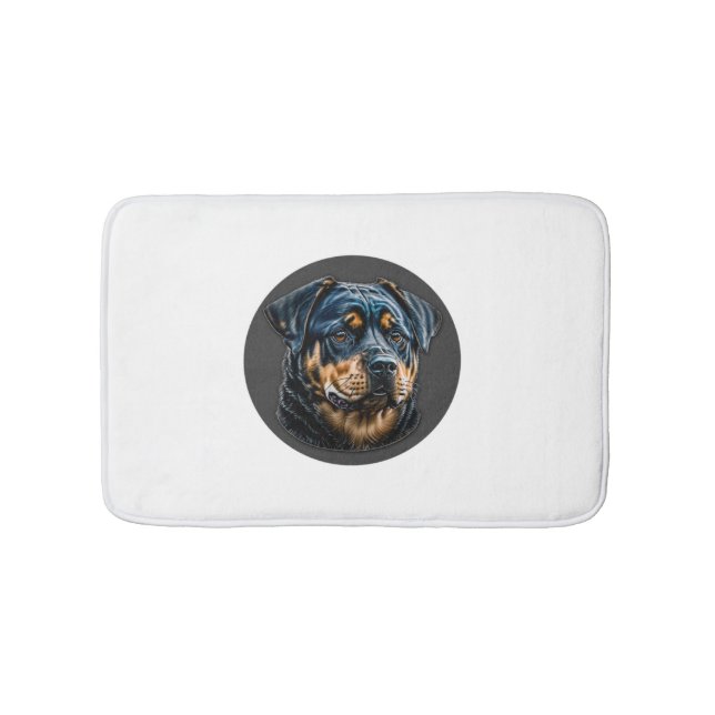 Alfombrilla De Baño Rottweiler negro (Anverso)