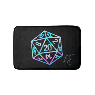 Alfombrilla De Baño RPG Crit AF   Holo Retro Tabletop Roleplayer Dice