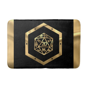 Alfombrilla De Baño RPG Dice Fantasía de oro Tabletop Retro PnP Game