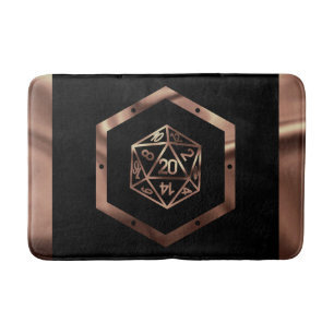 Alfombrilla De Baño RPG Dice Papel de cobre Fantasía Retro Tabletop