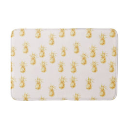 Alfombrilla De Baño Rubor Gold Tropical Pineapples