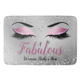 Alfombrilla De Baño Rubor Pink Fabulous Woman Purpurina Eyes