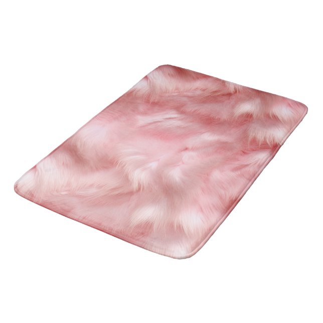 Alfombrilla De Baño Rubor Pink Faux Fur (Angular)