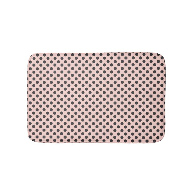Alfombrilla De Baño Rubor y Gray Polka Dot Bath Mat (Anverso)