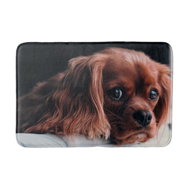 Alfombrilla De Baño Ruby Cavalier King Charles Spaniel Perro Cachorro (Anverso)