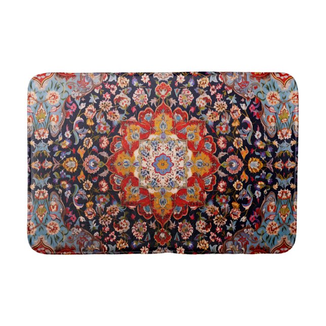 Alfombrilla De Baño Rueda antigua de oro oriental rojo persa (Anverso)