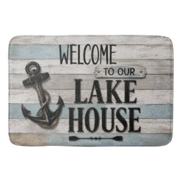 Alfombrilla De Baño Rustic Lake House Anchor Nautical Coastal