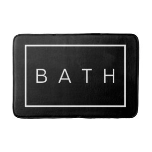 Alfombrilla De Baño Rústica Moda de granja blanca negra