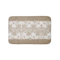Rústico campo vintage burlap beige y encaje blanco