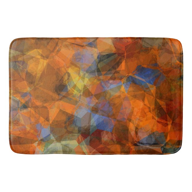 Alfombrilla De Baño Rusty Naranja Diseño Resumen Moderno (Anverso)
