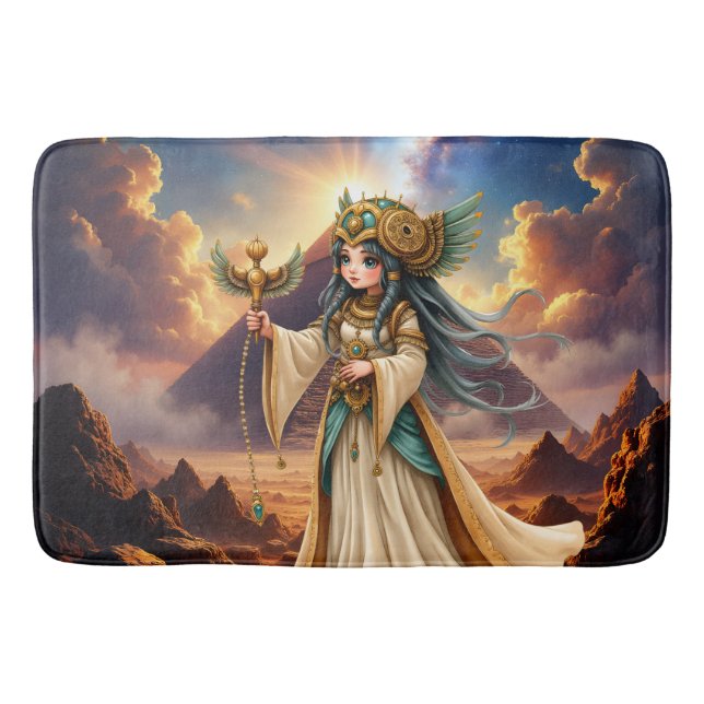 Alfombrilla De Baño Sacerdotisa Celestial de la Pirámide Dorada. (Anverso)