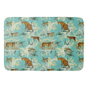 Alfombrilla De Baño Safari tropical Guay Gatos salvajes Tigre azul Ver