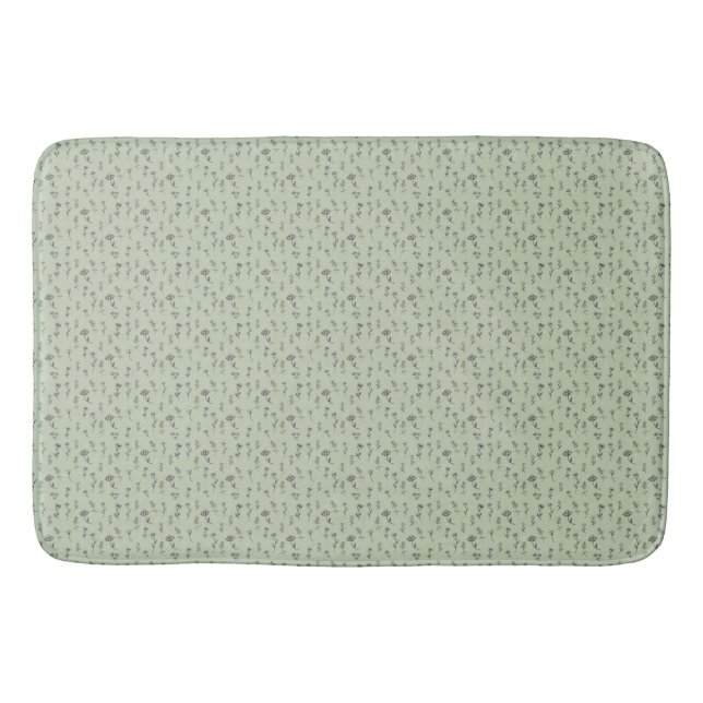Alfombrilla De Baño Sage Green Floral Pattern  (Anverso)