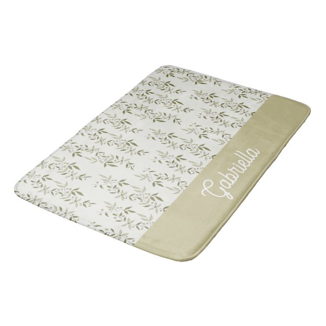 Alfombrilla De Baño Sage Green French Country Olive Pattern Name (Angular)