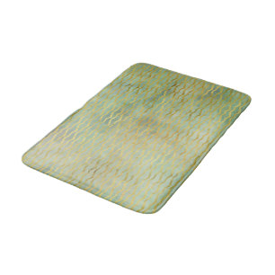Alfombrilla De Baño Sage Green & Gold Wave Wave Strips