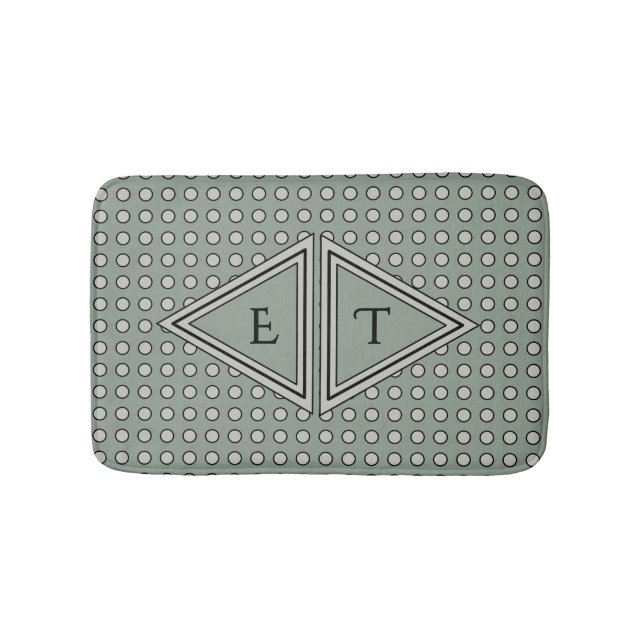 Alfombrilla De Baño Sage Green Modern Monogram Decor (Anverso)