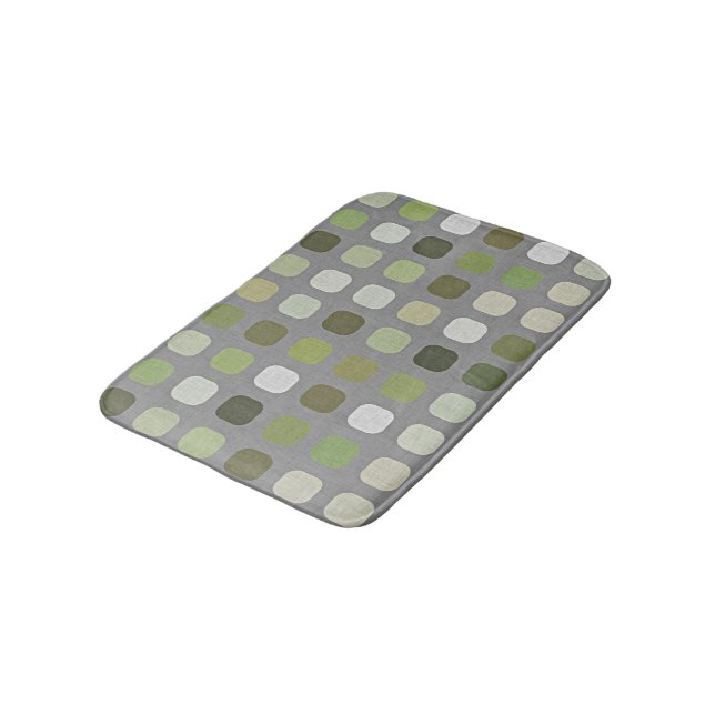 Alfombrilla De Baño Sage Gris Olive Green Round Squings Art (Angular)