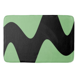 Alfombrilla De Baño Sage Verde Negro Moderno del Río