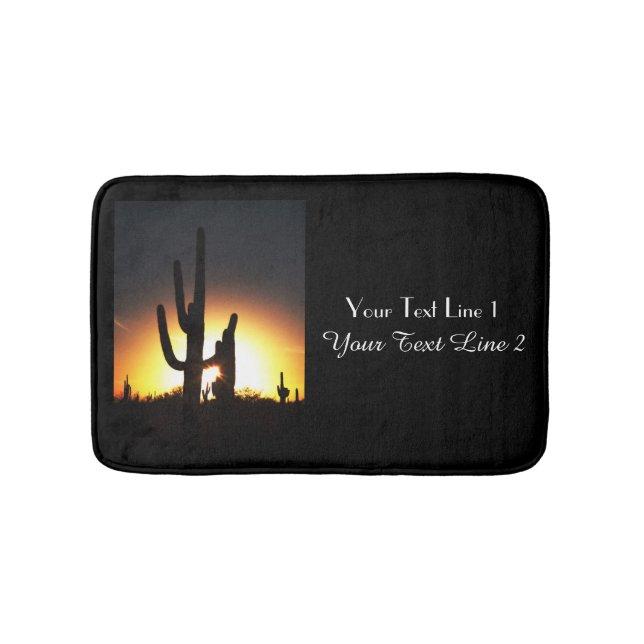 Alfombrilla De Baño Saguaro Sunset personalizada Bath Mat (Anverso)