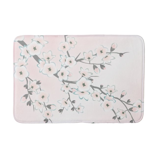 Alfombrilla De Baño Sakura Cherry Blossom Rubor Mint (Anverso)