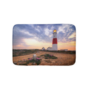 Alfombrilla De Baño Salida del sol de oro en el faro de Portland Bill