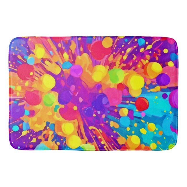 Alfombrilla De Baño Salpicadura de Color Vibrante (Anverso)