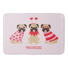 Alfombrilla De Baño Saltos Y Besos Perros De Pug Cute