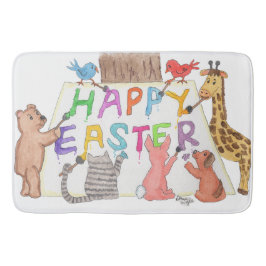 Alfombrilla De Baño Saludo de Pascua Pintado por Animales