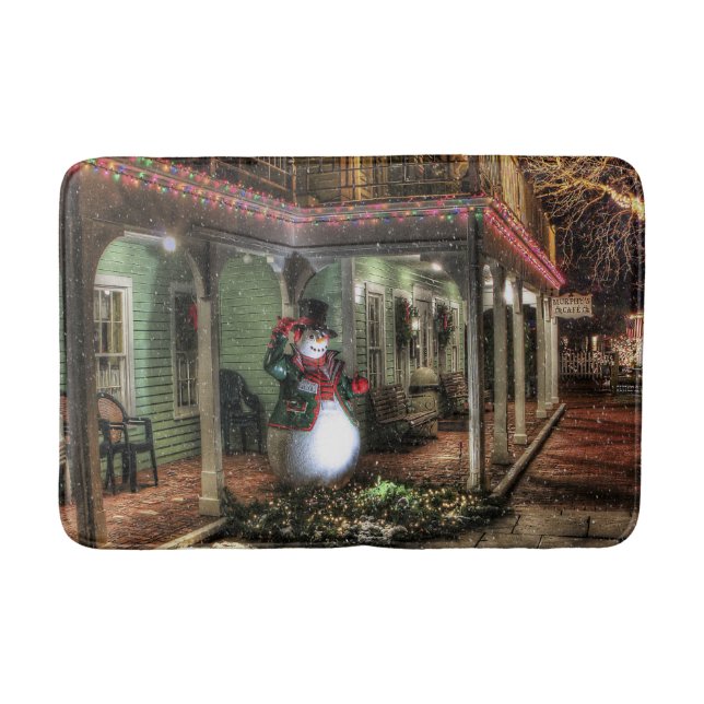 Alfombrilla De Baño Saludos de Snowman (Anverso)