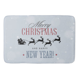 Alfombrilla De Baño Santa y sus Navidades de Silhouette de renos volad