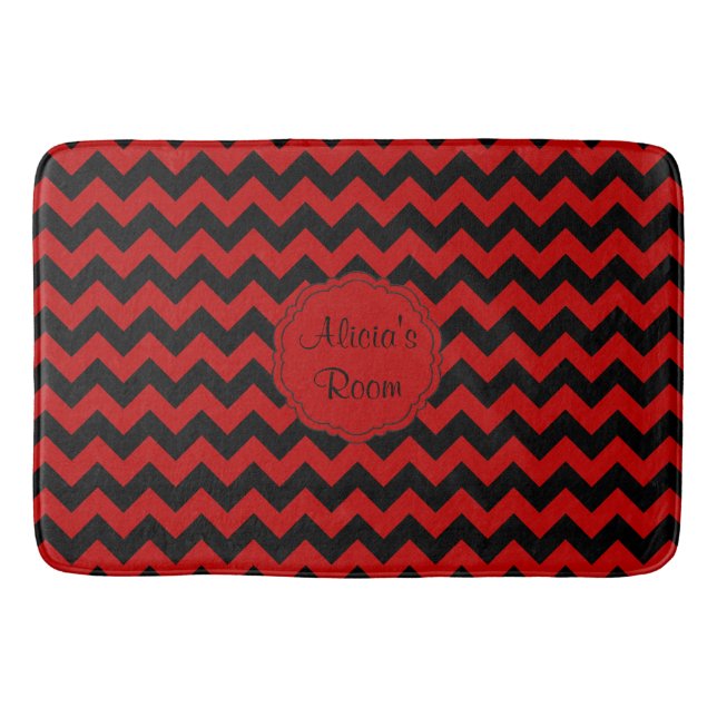 Alfombrilla De Baño SC Chevron Bath Mat-Red-Black (Anverso)