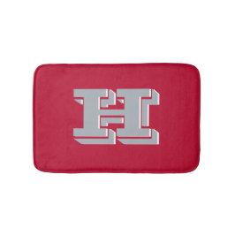 Alfombrilla De Baño Scarlet and Gray School Pride Color Style Monogram