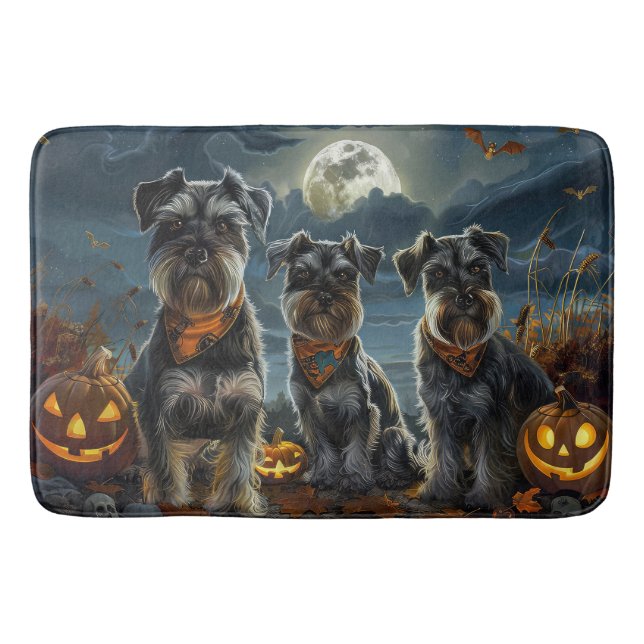 Alfombrilla De Baño Schnauzer Halloween Spooky (Anverso)